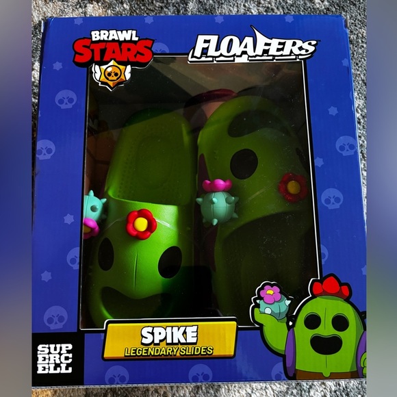 Floafers Slides of Spike from Brawl Stars, Green Character Shoes 9 W / 7 M - Picture 4 of 12